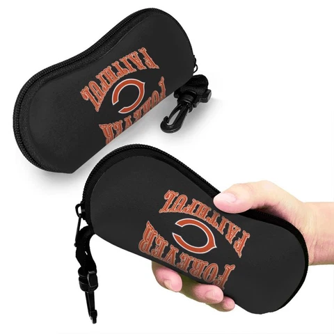Forever Faithful Chicago Bears Glasses Case Portable Sunglasses Pouch Bag Cover
