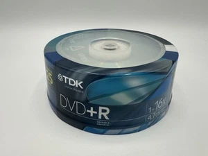 New TDK DVD+R 25pk R 16x 4.7 GB Discs Brand New Sealed - Picture 1 of 2