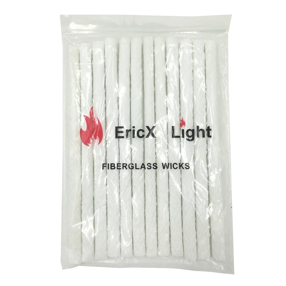 EricX Light TW-05-98 Long Life Fiberglass Replacement Tiki Torch Wick - 12 Piece