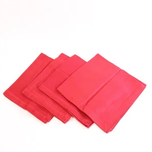 Lot of 4 Xochi Red Satin Cloth Napkins 20"x20" Heavy Rayon Made in India - Picture 1 of 5