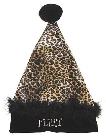 Chapéu Papai Noel Veludo "Flirt" Sexy Leopardo Preto e Castanho 17" - Tamanho Grande - Imagem 1 de 1