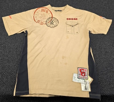 Camiseta COOGI Australia XL estampa amarela bandeira algodão bordado bolso - Imagem 1 de 4