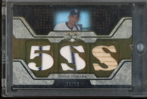2008 Topps Triple Threads Jorge Posada Bat/Jersey Patch "5SS" 16/27 #TTR-118 - Picture 1 of 2