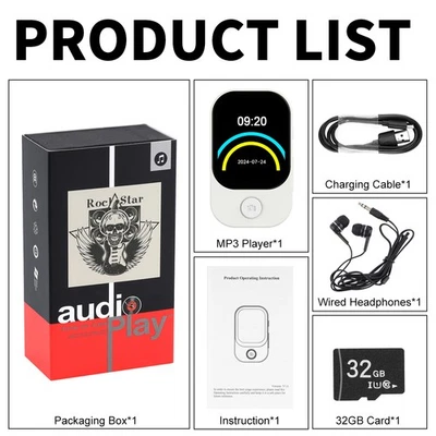 Bluetooth MP4 / MP3 Lossless HIFI Music Player Media FM Radio Recorder w/ Camera - Image 1 of 4