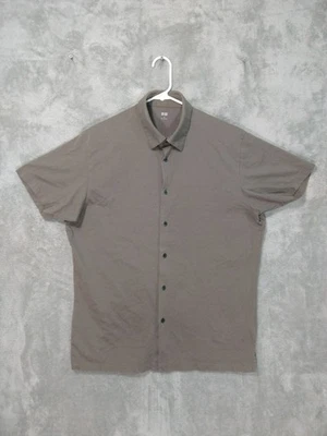 Uniqlo Shirt Mens XL Brown Airism Short Sleeve Button Up Preppy Casual - Image 1 of 4