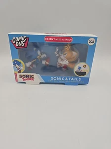 Sonic & Tails Comic Ons Collectible 3D Figurines with Vinyl Stickers NEW - Picture 1 of 10