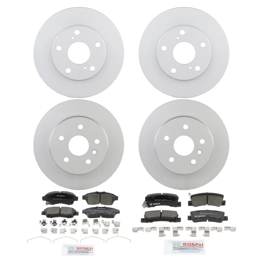 Kit de pastillas de freno y rotor de cerámica Bosch QuietCast para Toyota Camry XLE 1992-1996 Foto 1 de 4