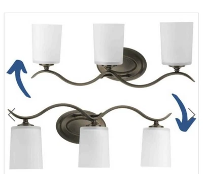 MEJOR PRECIO! Tocador de vidrio grabado de bronce antiguo de 3 luces Progress Lighting Inspire Foto 1 de 4