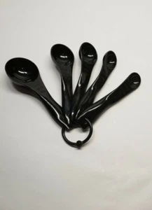  5-Piece Measuring Spoons Set Black ¼ ~ ½ ~ 1 Tbs ~½ Tbsp ~ 1 Tbsp - Picture 1 of 12