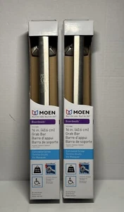 Moen Boardwalk 16” Grab Bar, Brushed Nickel, YG3216BN, Lot of 2 - Picture 1 of 3