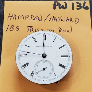 HAMPDEN-HAYWARD  18s   POCKET WATCH MOVEMENT    PW136 - Picture 1 of 2