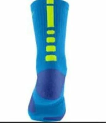 Nike Elite Lebron  Basketball Socks SX4696-477 LARGE (Men Size 8-12) Blue, Volt  - Image 1 of 2