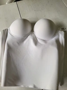 NWT - Felina White Long Line Padded Strapless Bra - 38B - Picture 1 of 4
