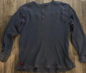 Coogi Melbourne Mens Thermal Long Sleeve Henley Shirt XXL Light Blue L-Sleeve - Picture 1 of 7
