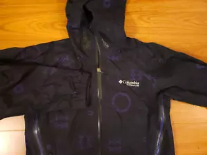 Men's Columbia Titanium Black Purple Hooded Jacket Small - Picture 1 of 6