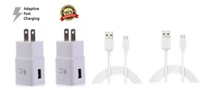 2x Fast Rapid Wall Charger+ Charging Cable Cord For Samsung Galaxy J3 J7 S6 / S7 - Picture 1 of 6