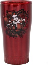 Silver Buffalo Red Harley Quinn Diamond Double Wall Stainless Steel Tumbler 20oz