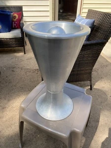 Vintage Public / Lobby /Aluminum Ashtray 17 1/2” High By 10 1/4”/Weighted Bottom - Picture 1 of 15