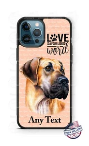 Great Dane Dog Face Pet Love Word Personalized Phone Case Cover for iPhone etc. - Picture 1 of 10