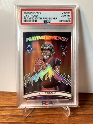 2023 Panini Phoenix CJ Stroud Playing With Fire Silver Rookie - PWF-2 PSA 10 RC - Image 1 of 2