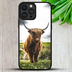 HIGHLAND COW SCOTTISH MOO GIFT HARD PHONE CASE COVER FOR IPHONE SAMSUNG GOOGLE - Picture 1 of 13
