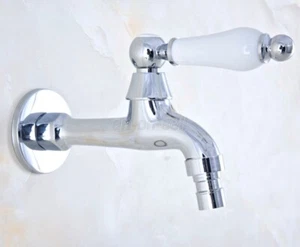 Polished Chrome Ceramic handle Water Faucet Washing Machine Water Mouth Tap - Picture 1 of 8