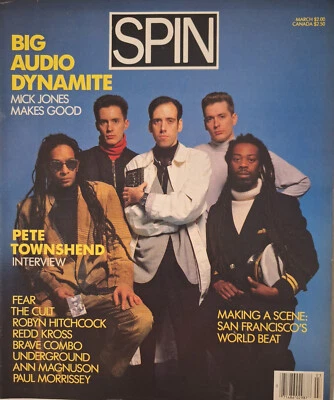 Spin Magazine (Mar 1986) Big Audio Dyn/Fear/Townshend/Redd Kross/Hitchcock; VG+ - Image 1 of 4
