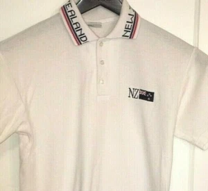 Vintage NEUSEELAND POLOSHIRT Segeln GOLF Tennis SPELLOUT Flagge SELTEN Kiwi RUGBY - Bild 1 von 7
