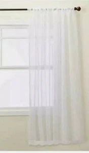 Nr. 918 Emily transparente Voile Stange Tasche 1 Vorhang Panel weiß 59" x 95" - Bild 1 von 3
