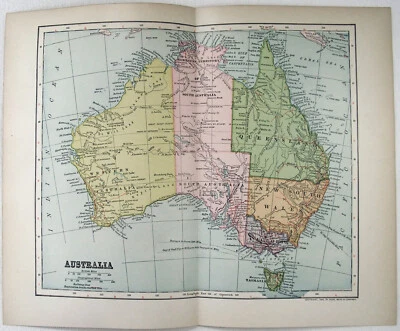 Australia - Original 1902 Map by Dodd Mead & Company. Antique - Image 1 of 3