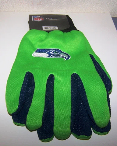 Seattle Seahawks NFL Team Logo Utility Work Garden Cotton Gloves Cover