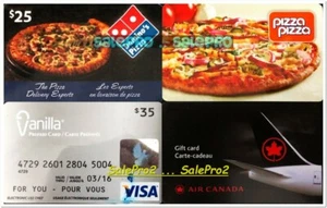 4x DOMINO'S PIZZA PIZZA AIR CANADA FLIGHT RARE COLLECTIBLE GIFT CARD LOT - Picture 1 of 2