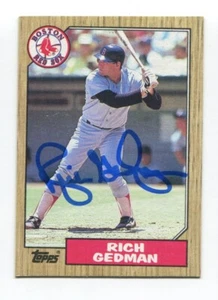 1987 Topps Rich Gedman carta firmata baseball RC autografata AUTO #740 - Foto 1 di 2