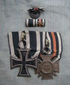 Ordensspange EK II 1914 + Frontkämpferkreuz 1914-1918 + Feldspange 100% orig. - Zdjęcie 1 z 3