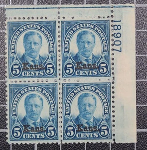 Scott 663 5 Cents Roosevelt MNH Plate Block Of 4 KANS UR #18907 SCV - $650.00 - Picture 1 of 2