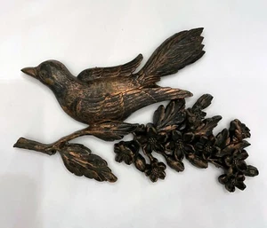 Vintage Dart Industries Coppercraft Embossed Bird On Dogwood Branch Plaque #7037 - Picture 1 of 12