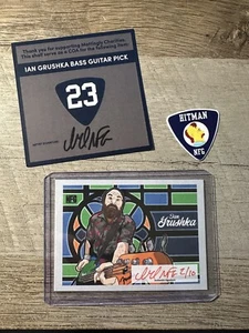 New Found Glory Don Mattingly Guitar Pick Ian Grushka Signed Card COA Auto NFG - Picture 1 of 11