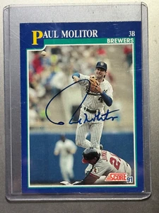 1991 Score Paul Molitor #49 Hand Signed Autograph Auto Card Brewers HOF - Picture 1 of 2