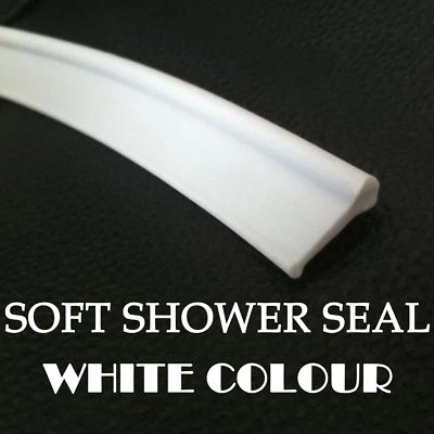 White Soft Rubber Shower Seal for Folding Bath Screens Glass Door Enclosure