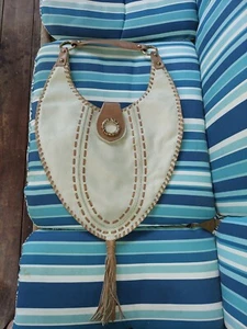 Kate Landrey Tassel Satchel Handbag Shoulder Bag Hobo Soft Leather Purse - Picture 1 of 11