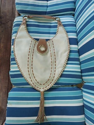 Bolso de mano Kate Landrey con borlas Bolso de hombro Hobo Cartera de cuero suave Foto 1 de 4