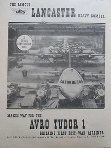 5/1946 PUB AV ROE AVRO TUDOR I AIRLINER CONSTRUCTION LINE LANCASTER ORIGINAL AD - Picture 1 of 1