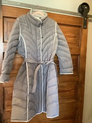 Vintage Winter Cyclone Goose Down Trench Long Puffer Jacket Womens 18 Gray - Image 1 of 4