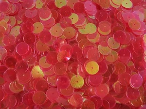 Discos planos de lentejuelas de 10 mm. Bisutería de baile rosa AB 20 g - Imagen 1 de 1