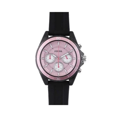 Fossil Original BQ3213 Pink Unisex Black Stainless Steel Watch 39mm 8" Wrist - Image 1 of 4
