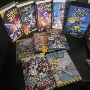 POKEMON VINTAGE DVD + VHS MOVIE COLLECTION- NEAR PERFECT CONDITION W/ POSTER! - Picture 1 of 24