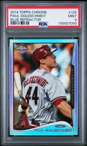 PSA 9 2014 TOPPS CHROME 125 PAUL GOLDSCHMIDT BLUE REFRACTOR - Picture 1 of 2