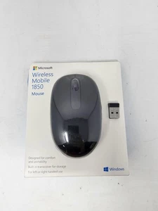 Microsoft Wireless Mobile Mouse 1850 USB Nano Receiver Brand New Sealed Black - Picture 1 of 6