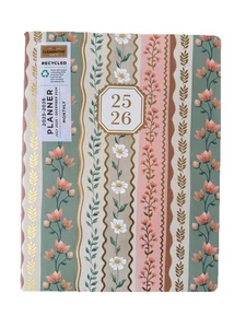 2026 Planner 17 month Planner Clementine Floral Planner notebook size Large - Picture 1 of 7