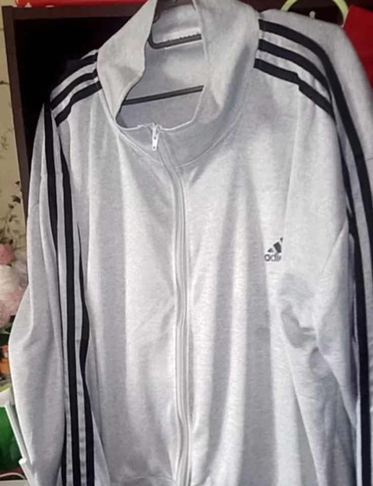 Men Adidas Jacket Grey 5XL - Image 1 of 1